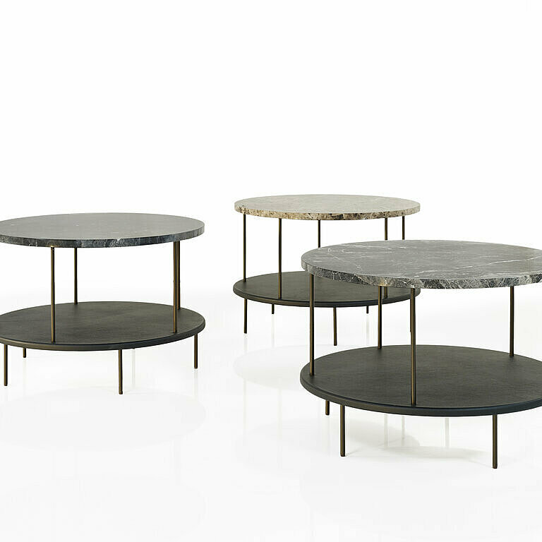 DD Table coffee tables in 3 different marble top finishes