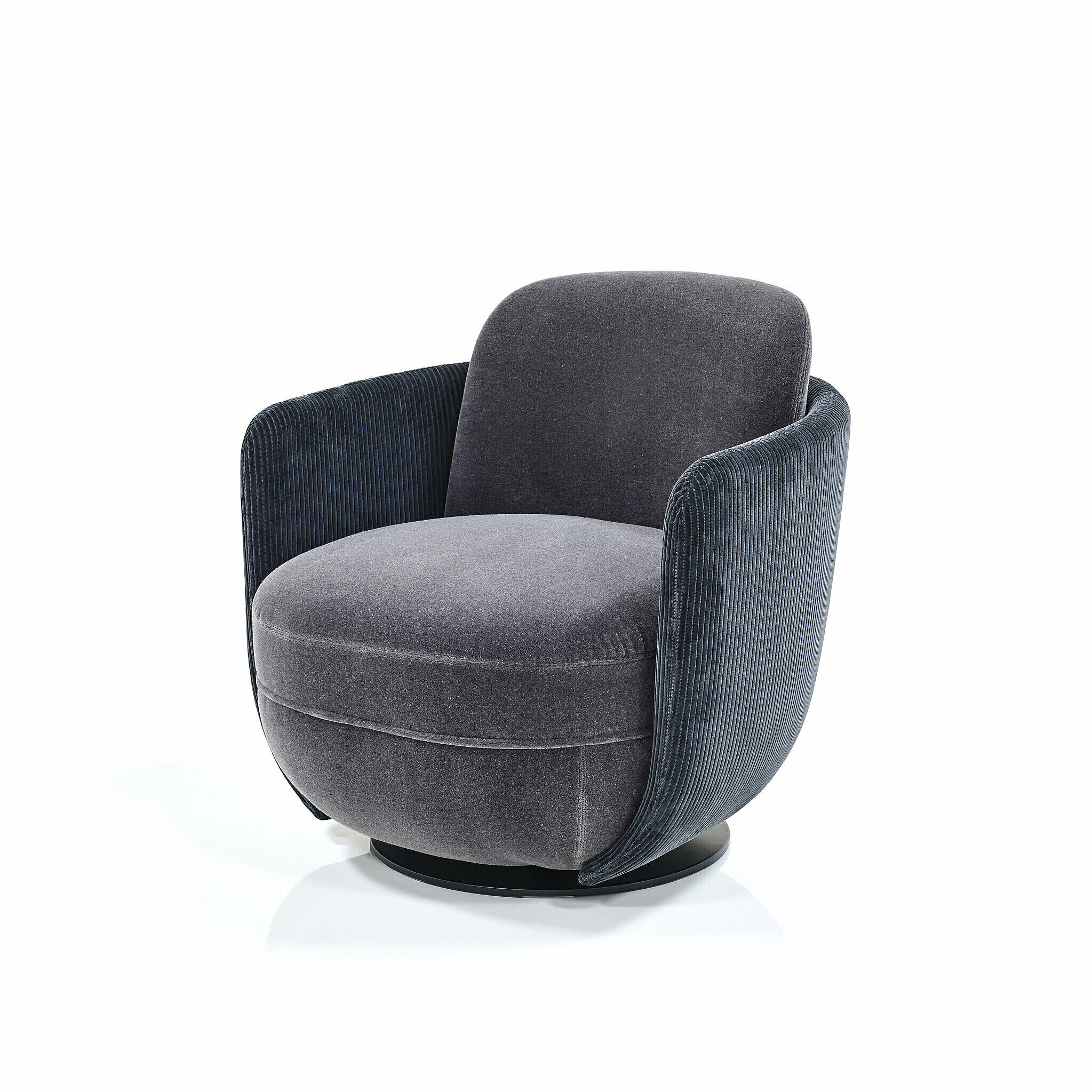 Miles armchair covered with two different fabrics