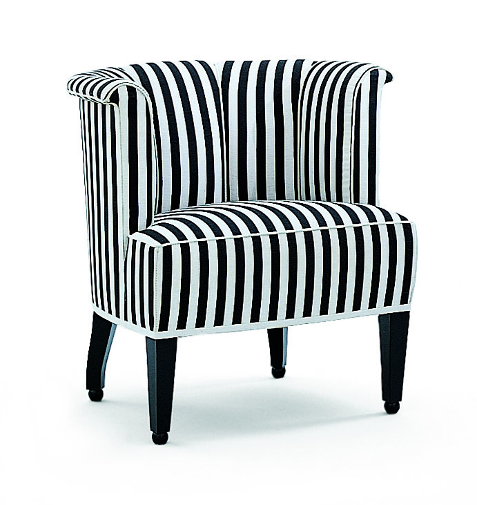 classic Alleegasse armchair in black and white striped fabric