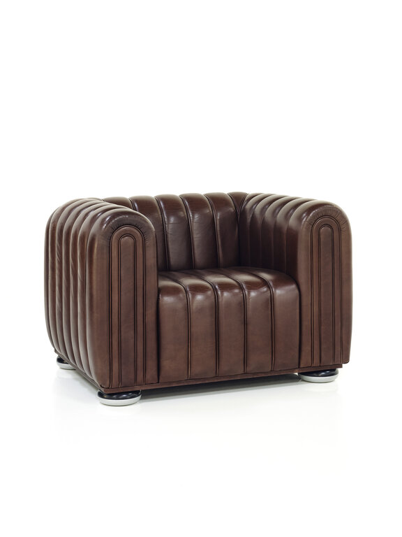 expressive Club 1910 armchair in brown leather