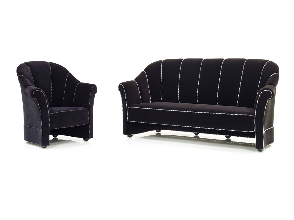 dark classic armchair and sofa
