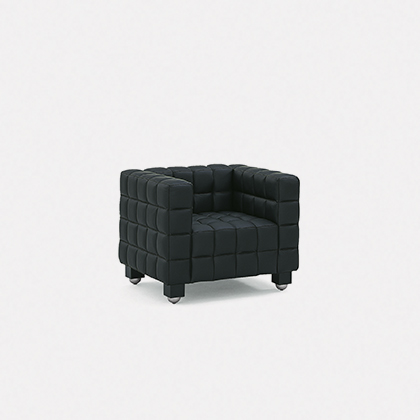 black leather Kubus armchair