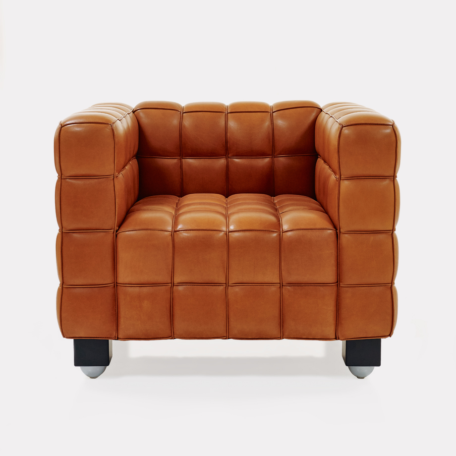 brown leather Kubus armchair